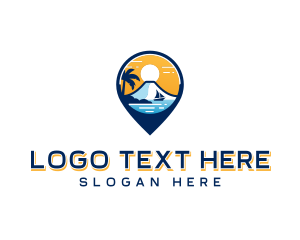 Location Pin - Holiday Travel Volcano logo design