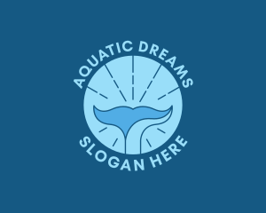 Aquatic Whale Tail  logo design