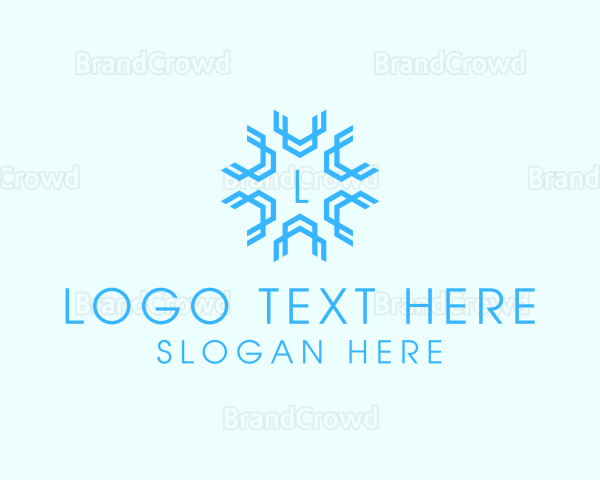 Geometric Snowflake Weather Logo