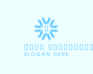 Geometric Snowflake Weather Logo