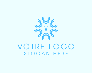Geometric Snowflake Weather Logo