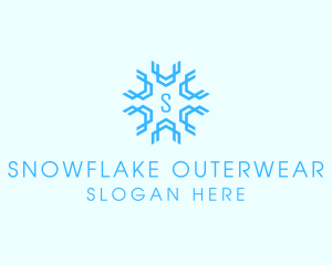 Geometric Snowflake Weather logo design