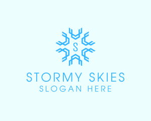 Weather - Geometric Snowflake Weather logo design