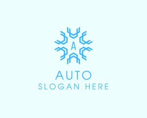 Aircon - Geometric Snowflake Weather logo design