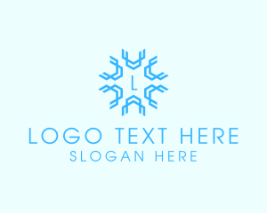 Geometric Snowflake Weather Logo