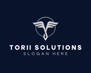 Wing Startup Letter T logo design