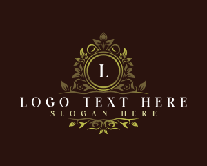 Crest - Luxury Foliage Wreath logo design