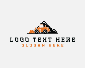 Mining - Front Loader Mountain Construction logo design