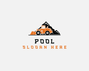 Front Loader Mountain Construction  Logo