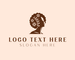 Haircut - Woman Hairdresser Salon logo design