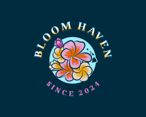 Plumeria Flower Hawaii logo design