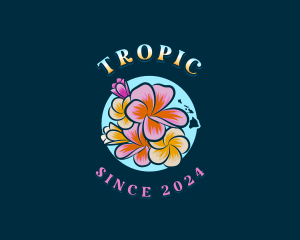 Plumeria Flower Hawaii logo design