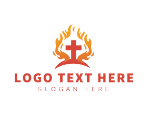 Christian - Blazing Holy Cross logo design