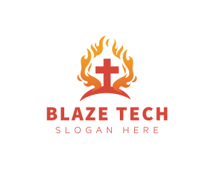 Blazing Holy Cross logo design