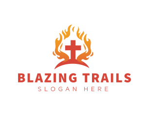 Blazing Holy Cross logo design