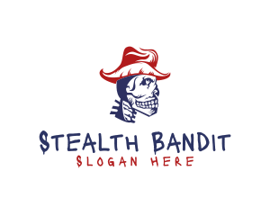 Bandit - Cowboy Skull Head logo design