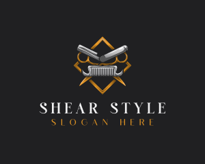 Hairstylist Barbershop Grooming logo design