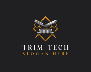 Trim - Hairstylist Barbershop Grooming logo design