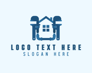 Lavatory - Pipe Wrench Plumbing House logo design