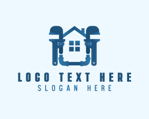 Pipe Wrench - Pipe Wrench Plumbing House logo design