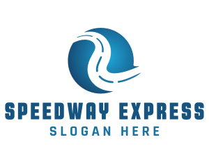 Expressway - Blue Roadway Sphere logo design