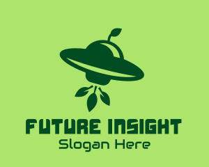 Spaceship Leaf Invasion logo design