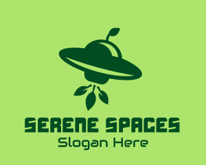 Spaceship Leaf Invasion logo design