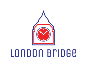 London Restaurant Clock Tower logo design