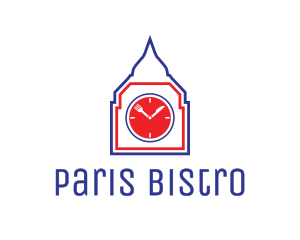 London Restaurant Clock Tower logo design