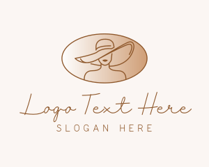 Lady - Fashion Hat Woman logo design