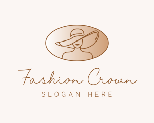 Fashion Hat Woman logo design