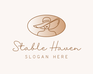 Fashion Hat Woman logo design