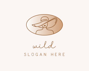 Fashion Hat Woman logo design