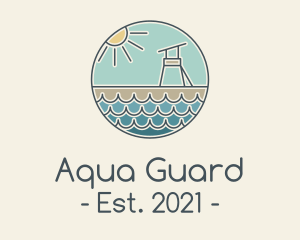 Lifeguard - Beach Lifeguard Tower logo design