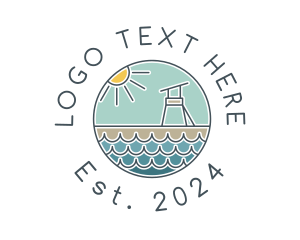 Tour - Beach Lifeguard Tower logo design