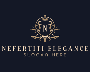 Elegant Crown Floral logo design