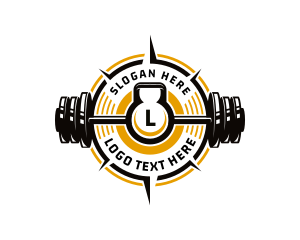 Barbell - Fitness Exercise Gym logo design