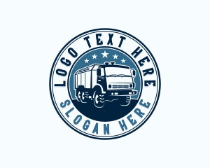 Military Truck - Dump Truck Logistics logo design