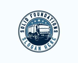 Military Truck - Dump Truck Logistics logo design