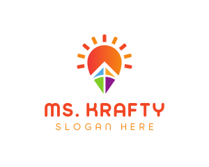 Map - Colorful Sun Kite logo design