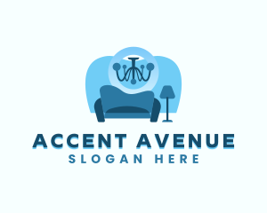 Accent - Sofa Chair Chandelier logo design