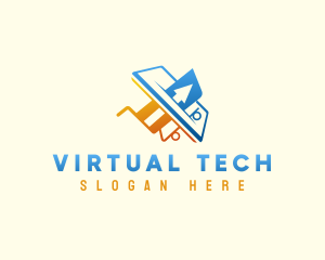 Virtual - Online Store Shopping logo design