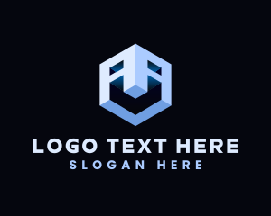 Letter A - Geometric Cube Engineering logo design