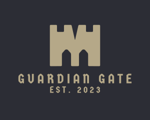 Gate - Castle Gate Letter M logo design