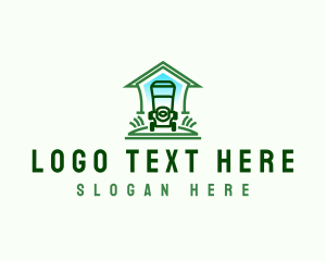Lawn Mower - Home Lawn Landscaping logo design