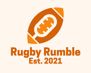 Rugby - Rugby Sports Podcast Microphone logo design