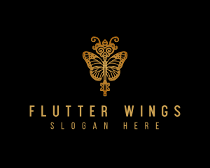 Key Butterfly Wings logo design