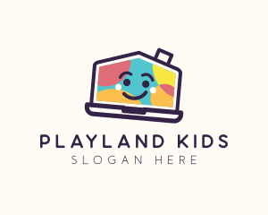 Daycare Laptop Kindergarten logo design