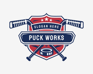 Puck - Hockey Sport Tournament logo design
