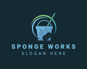 Sponge - Cleaning Sponge Bucket logo design
